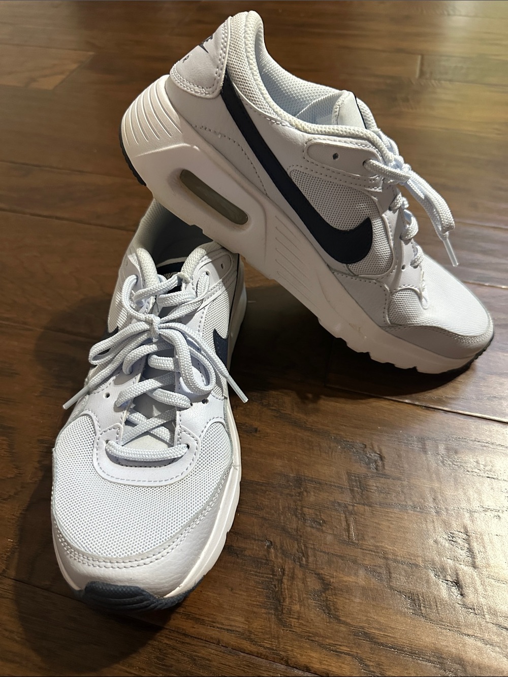 Nike Air light gray with Navy Kids Sneakers - Youth 7Y